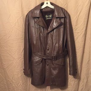Vintage men’s leather Trench Coat